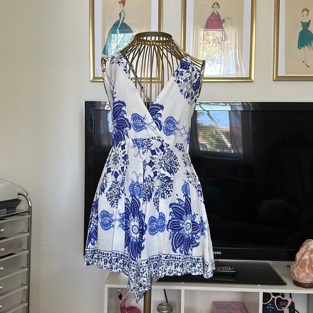 Blue and White LF Romper